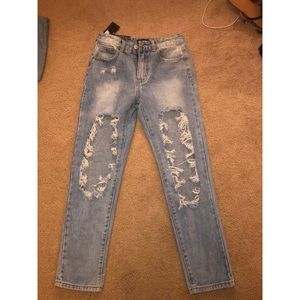 Distressed Mom Jeans